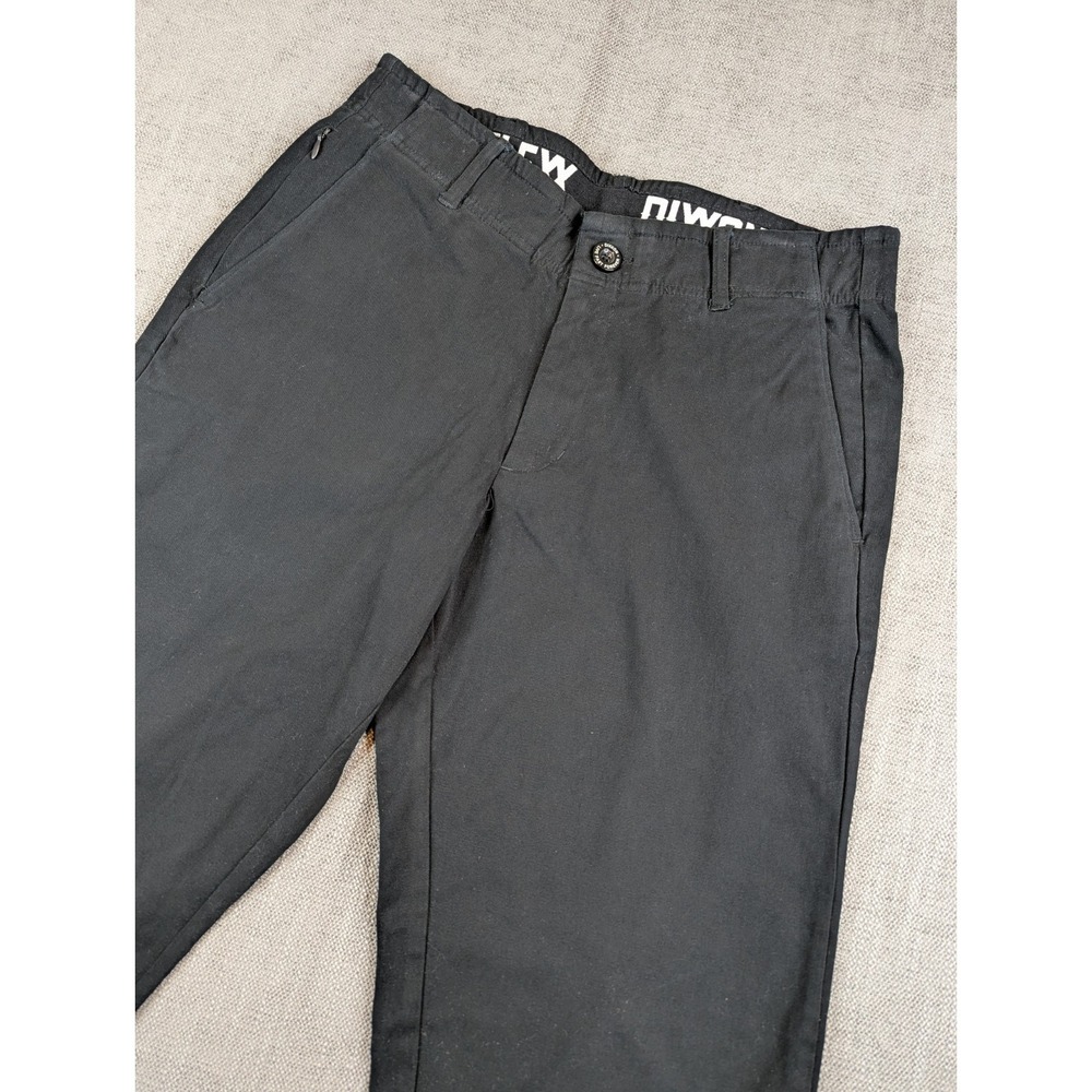 Dixxon Pants Mens 30x30 Black D-Flexx Straight Fit Elastic Waist Casual Chino